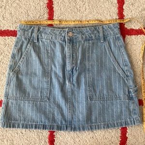 pinstriped denim mini skirt